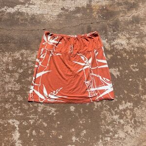 Women's Orange Skirt with White Pattern